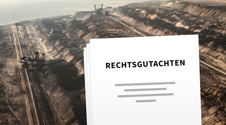 Symbolbild Rechtsgutachten: Dokument vor Kohletagebau