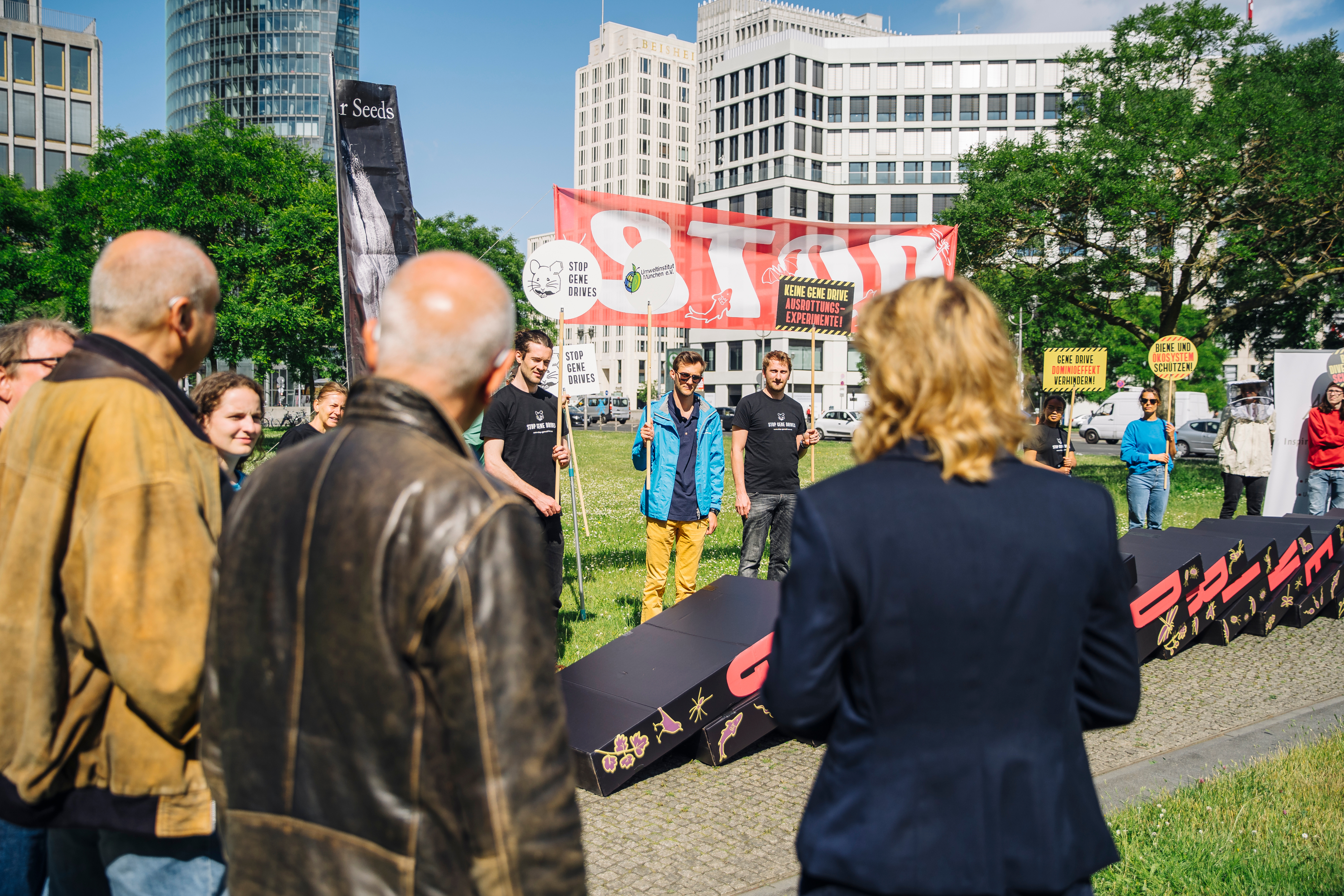 Bild von der Protestaktion gegen Gene Drives im Jahr 2022