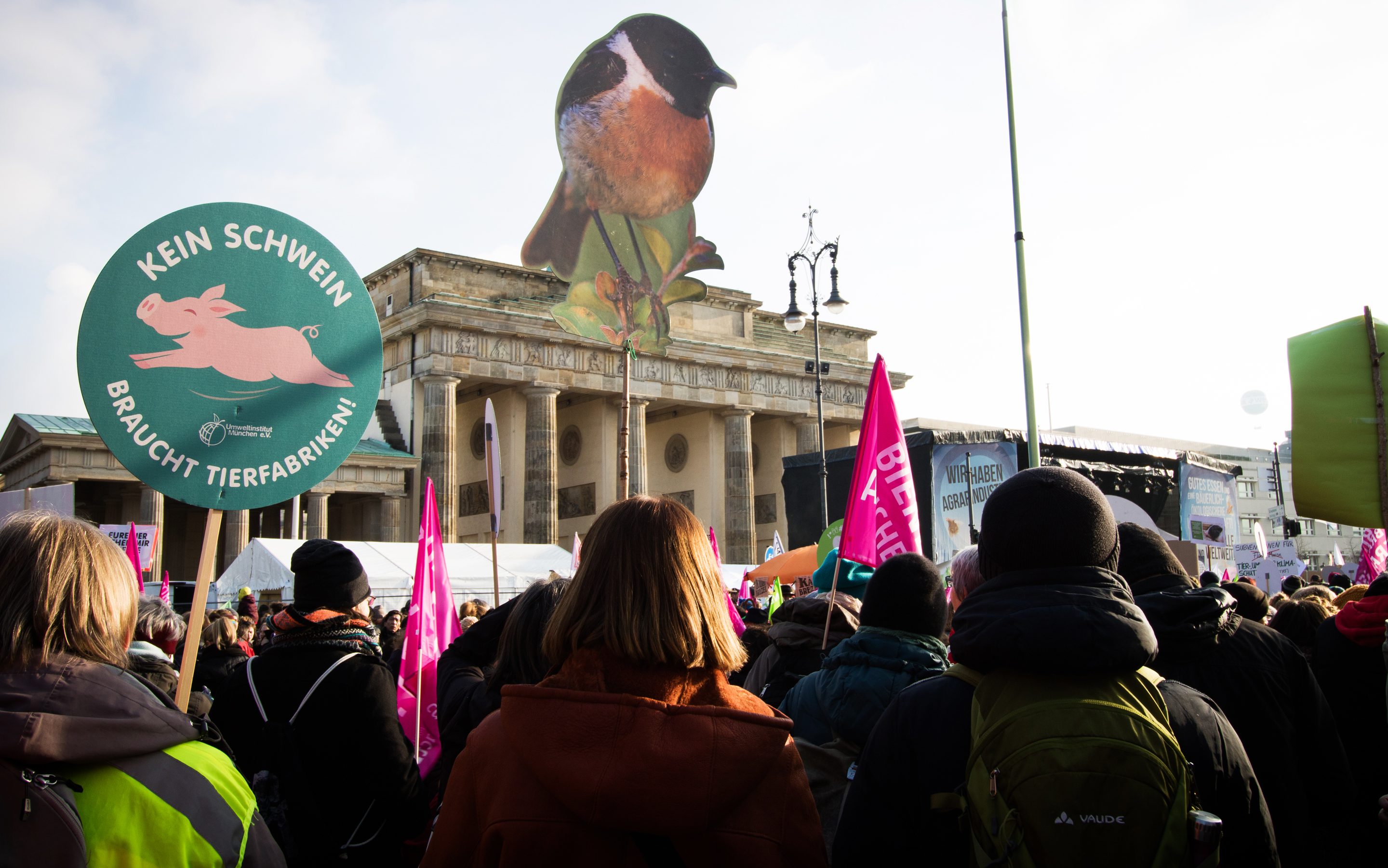 Demonstration gegen Methoden der Gentechnik und für eine Agrarwende in Berlin vor dem Brandenburger Tor