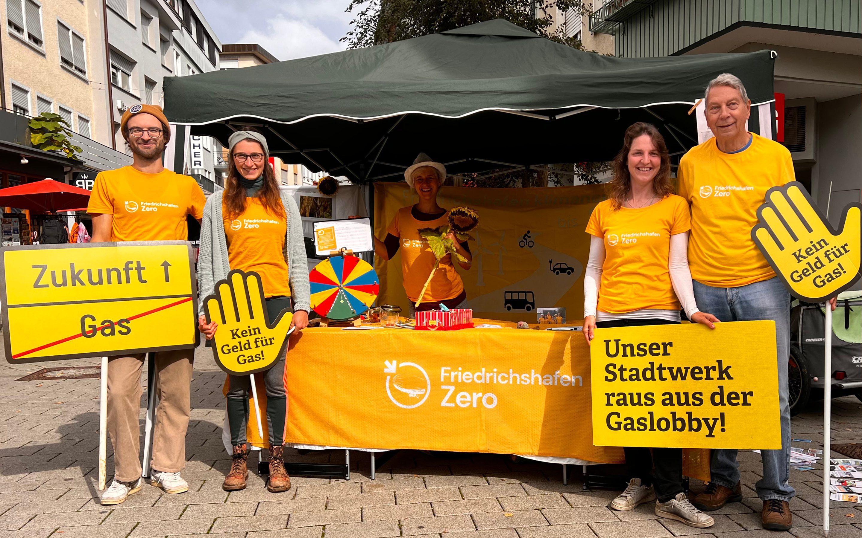 Aktion Stadwerke raus aus der Gaslobby Bündnis Friedrichshafen Zero