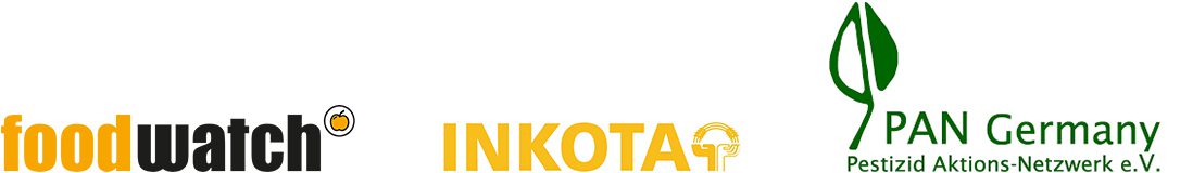 Logo foodwatch, INKOTA, PAN Germany